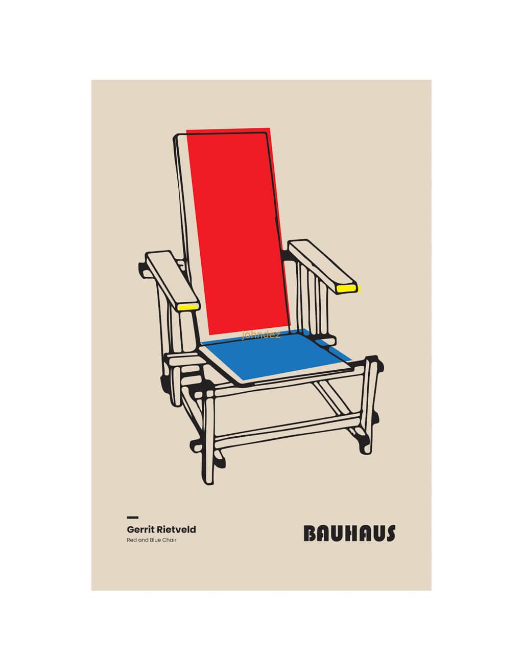 Gerrit Rietveld- Red and Blue Chair