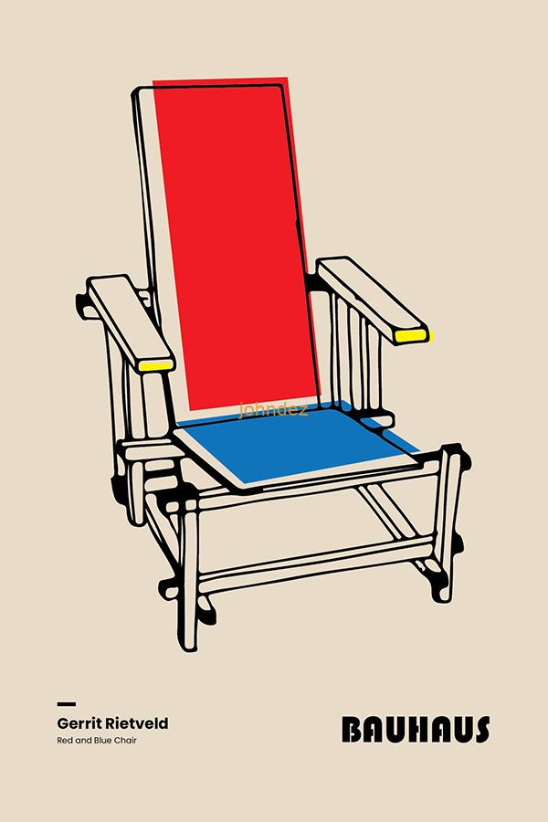 Gerrit Rietveld's Red and Blue Chair